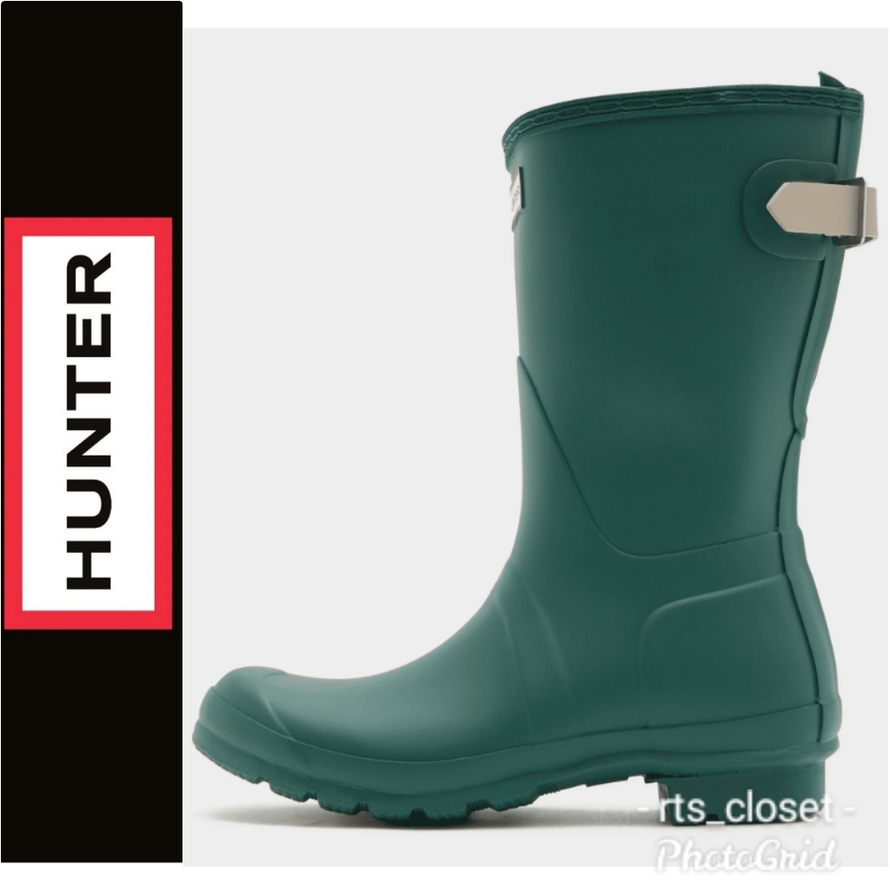 New Hunter Original Back Adjustable Short Boots, Green